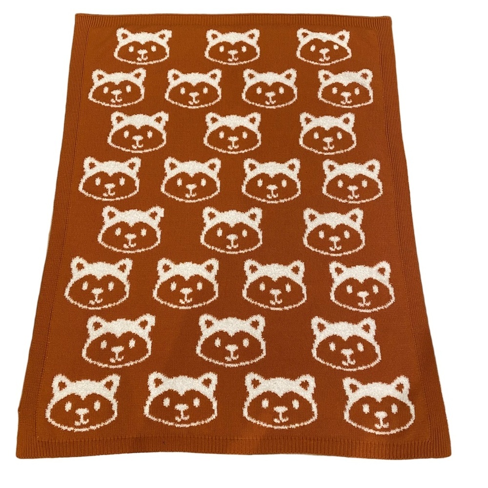 Little Miracles Fox Baby Blanket Orange Brown White Knit Costco Security Lovey